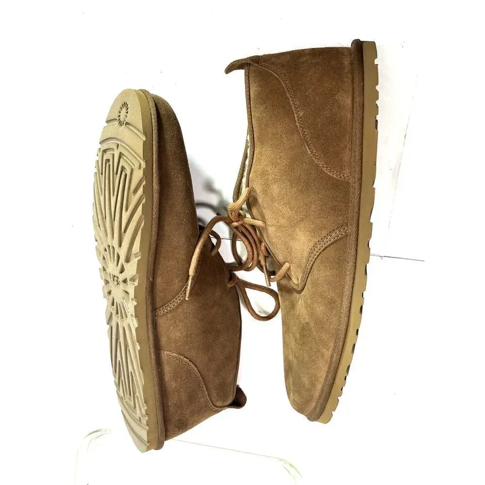 UGG Mens Tan Suede Boots Size 12 Ankle Chukka Maksim Shearling Tamarind NEW‎